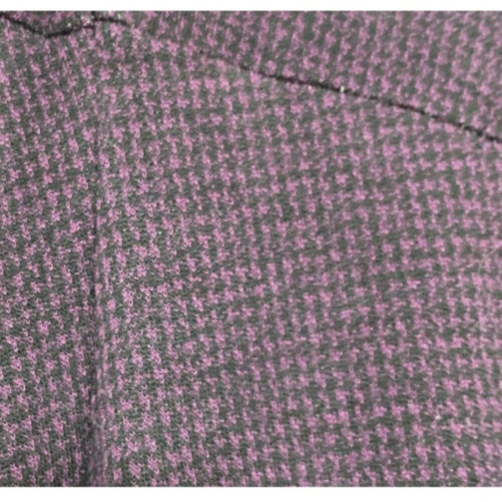 J. Jill Wearever Purple Open Front Cardigan Houndstooth Womens X-Large Pockets - Picture 2 of 7